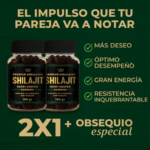 ⚡ ¡OFERTA IRRESISTIBLE! ⚡ 👉 LLÉVATE 2 GOMAS SHILAJIT POR EL PRECIO DE 1. MÁS ENERGÍA, MÁS FUERZA, MÁS TESTOSTERONA